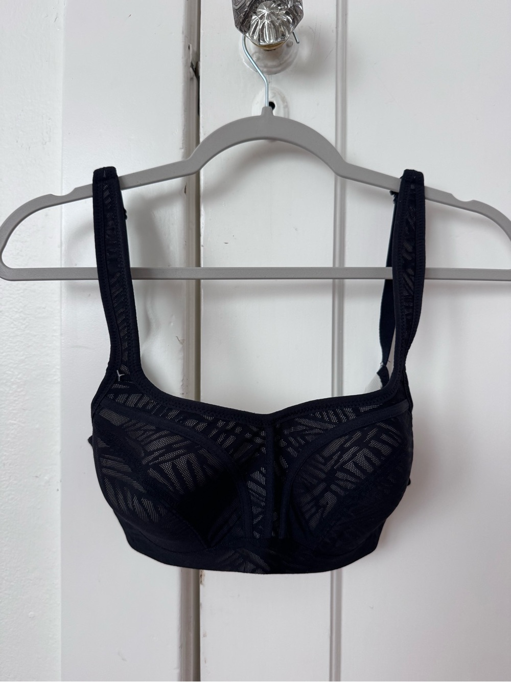 Panache Black Sheer Mesh Underwire Sports Bra